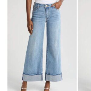 Kut From The Kloth Meg Fab Ab High Waist Cuffed Hem Wide Leg Jeans